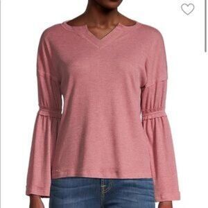 NWOT Baea Bell Sleeve Ribbed Knit Top L